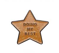 WUJIHE Doing My Best Enamel Pins Inspirational Quote Pentagram Brooches Lapel Badges Metal Star Pin For Backpack Clothes Jewelry Gifts