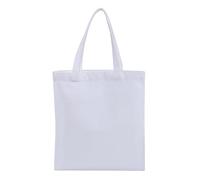 WUJIHE Large Capacity Black White Canvas Shoulder Tote Bag Folding Simple Casual Handbag Reusable DIY Shoulder Bag Shopping Bag(White 35x40cm)