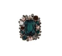 WUJIHE Retro Baroque Square Crystal Brooch Pearl Elegant And Dignified Gorgeous Pins Autumn And Winter Coat Brooch Vintage Accessories(None)