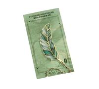 WUJIHE Retro Feather Metal Bookmark Book Accessories Marque Page Bookmark Separador De Libro Cute Stationery Marcapaginas Bookmarks(Green)