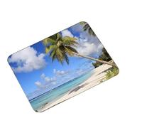 WUJIHE Sunshine Beach Mouse Pad Coast Sea Palm Trees Mousepad Rectangle 220mm*180mm*2mm Table Mat Gamer Keyboard Table Cushion(240X200X2MM)