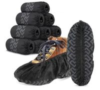 WUJUN 100Pack(50 Pairs) Black Disposable Shoes Covers Boot Cover Waterproof, Dust-proof, Non-slip, Size Fit Most, Protect Your Shoes, Carpets and Floors.Cleaning Accessories