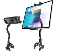 Wukanleng Gooseneck Treadmill Spin Bike Tablet Mount, Adjustable Exercise Bike Tablet Holder, Microphone Stand Tablet Holder Compatible with iPad Pro 12.9, Air, Mini, Galaxy Tabs, iPhone(4.7-13”)