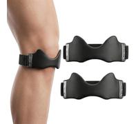 Wukesify 2 Pcs Precision Knee Strap & Knee Support, 3D Patella Tendon Knee Strap, Silicone Knee Brace for Men/Women, Adjustable Anti-Slip Breathable Band for Travel, Sports, Running & Fitness