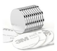Wukong 10 Pack Self Adhesive Magnets, 25×2mm Round Sticky Magnets Strong, Thin Magnets for Crafts, DIY, Kitchen and Home (Silver, 25×2mm)
