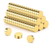 Wukong 100pcs Metal Round 5x2mm Gold Magnets, Strong for Fridge, Whiteboard, School, Office, DIY Photo, Note, Map, Reusable, Rust-resistant
