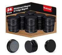 Wukong 24 Pack Black Fridge Magnets, Strong Whiteboard Magnets for Office, Notice Boards, Planning Boards, School, Postcard