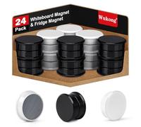 Wukong 24 Pack Black+White Fridge Magnets, Strong Whiteboard Magnets for Office, Notice Boards, Planning Boards, School, Postcard