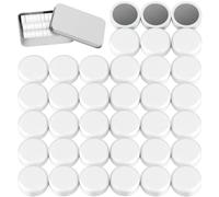 Wukong 36 Pack Fridge Magnets, White Whiteboard Magnets Strong Round Magnets for Office, Notice Boards, Planning Boards, School, Postcard with Iron Box Ø 20 mm, 8mm Thick