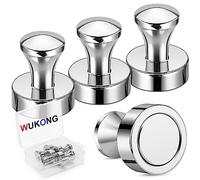 Wukong 4 Pack Magnets Strong, 20×25mm Whiteboard Magnets, Notice Board Magnet for Fridge and Office