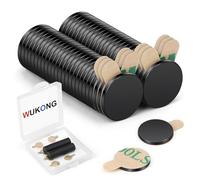 Wukong 50 Pack Self Adhesive Magnets, 10×1mm Round Sticky Magnets Strong, ThinBlack Magnet for Crafts, DIY, Kitchen and Home (black, 10×1mm)