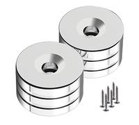 Wukong 6 Pieces Super Strong Magnet 25 x 4 mm Round Magnets Super Strong Disc Magnet with 6 Screws for Crafts, Lockers, Tool Storage, DIY, Cabinet Doors, Wood