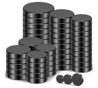 Wukong Black Magnets Set in 3 Sizes, 50 pieces 10mm/12mm/15mm x 3mm Thick Strong Fridge Magnets Mini Magnets for Magnetic Board, Pin Board, Whiteboard, Refrigerator Home Office