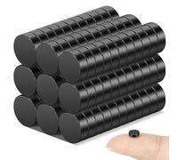 Wukong Black Small Magnets 5mm X 2mm | 100 Pack, Mini Strong Fridge Magnets, Tiny Round Manget for Craft DIY Whiteboard Refrigerator Home Office