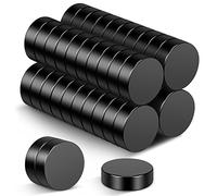 Wukong Black Small Magnets, 8x3mm | 40 Pack Round Extra Strong Magnets for Whiteboards, Fridge, Crafts, Notice Board and DIY Project