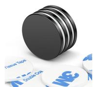 Wukong Black Strong Magnets, 20x2 mm | 4 Pack Heavy Duty Round Magnets for Fridge, Crafts, Pin Board, Notice Board, Office Crafts