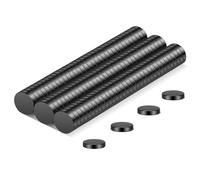 Wukong Black Tiny Magnets 4mm X 1mm | 100 Pack, Small Strong Fridge Magnets, Round Miniature Mangets for Models Craft DIY Whiteboard Refrigerator Home Office
