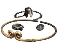 Wukong Collectible Black Myth wukong Collector 4-Piece Limited Collector's Edition Set For Adult- 1:1 Scale Plated Rings,Badges,Necklaces,Constricting Headband Set | PS5 Game Not Included