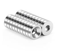 Wukong Mini Magnets - 8mm x 3mm Strong Disc Magnets with Hole, 20 Pieces for Fridge, Whiteboard, Noticeboard, Office Crafts