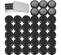 Wukong Pack of 36 Circle Magnets for Whiteboard, Black, Fridge Magnets for Magnetic Board, School, Seminars, Fridge Magnet, Lockers and Photos, Diameter 20 mm, 8 mm Thickness