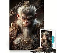 Wukong The Monkey King Jigsaw Puzzles 1000 Mind Skill Play Premium Laser Cut Quality Quiet Time Mind Exercise at Home (38x26cm)