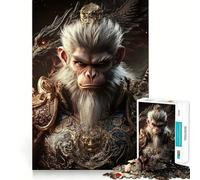Wukong The Monkey King Jigsaw Puzzles for Teenagers 1000 Mental Fun Game Clean Seamless Connection Engaging Way to Pass Free Hours (50x75cm)