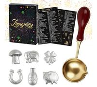 Wukong Tin Casting Set of 6 Pewter Figures, 1 Spoon & Oracle Book - New Year's Eve Casting with Instructions, Traditional Party Game & New Year's Eve Use for New Year 2025/2026