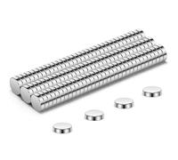 Wukong Tiny Magnets 4mm X 1mm | 100 Pack, Small Strong Fridge Magnets, Round Miniature Mangets for Models Craft DIY Whiteboard Refrigerator Home Office