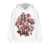 Wulachaka Hazbin Hotel Anime Hoodie Charlie Morningstar/Vaggie/Alastor/Angel Dust Hooded Sweatshirt Casual Long Sleeve Hoodies 3D Print Pullover (F, S)