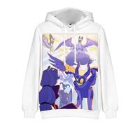 Wulachaka Hazbin Hotel Anime Hoodie Charlie Morningstar/Vaggie/Alastor/Angel Dust Hooded Sweatshirt Casual Long Sleeve Hoodies 3D Print Pullover (D, XL)
