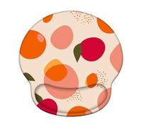 Wuleogxi Mouse Pad with Wrist Rest - Ergonomic Mousepad with Memory Foam Support, Non-Slip Base, Smooth Tracking Surface for Home Office Desk Decor & Easy Typing, Orange & Fruit (226x251mm) WT#3064