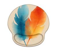 Wuleogxi Mouse Pad with Wrist Rest - Ergonomic Mousepad with Memory Foam Support, Non-Slip Base, Smooth Tracking Surface for Home Office Desk Decor & Easy Typing, Simple & Feather (226x251mm) WT#2422