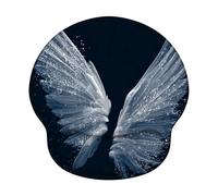 Wuleogxi Mouse Pad with Wrist Rest - Ergonomic Mousepad with Memory Foam Support, Non-Slip Base, Smooth Tracking Surface for Home Office Desk Decor & Easy Typing, Angel & Wing (226x251mm) WT#2580