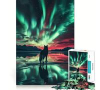 Wulf Under Northern Lights Adult Jigsaw1000 Pieces Cognitive Boost Game No Gap Tight Fitting Design Birthday Gift Brain Teaser Toy (50x75cm)