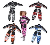 Wulf WULFSPORT Kids CAMO Race Suit Overalls Motocross LT PW GO-Karting Child New (Grey, Junior XL (11-12 YRS))