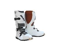 Wulfsport Cub LA Junior Kids Leather Motocross Boots (EU 34 / UK 2, White)