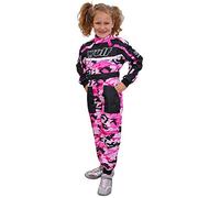 WULFSPORT JUNIOR KIDS CAMO KART SUIT Motocross Quad Sport Racing Overall Jump Suit - Pink - Junior (XL) 11-13 Yrs