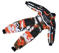 Wulfsport Wulf Cub Kids Quad Overall Racing Suit Orange Camo - Small 4-5 Years