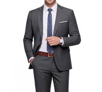 WULFUL Men's 2 Piece Slim Fit Suit Set One Button Blazer Jacket Pants Tuxedo Set for Party, Wedding and Business