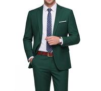 WULFUL Men's 2 Piece Slim Fit Suit Set One Button Blazer Jacket Pants Tuxedo Set for Party, Wedding and Business