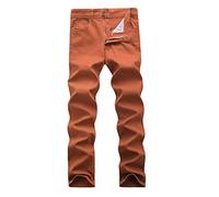 WULFUL Men's Slim Fit Skinny Stretch Comfy Denim Jeans Pants, Coffee, 42W x 32L