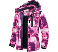 WULFUL Women's Waterproof Ski Jacket Warm Winter Snow Coat Mountain Windbreaker Hooded Raincoat…, Digital Printing-03, S