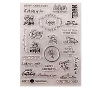 WuLi77 Happy Birthday Christmas Silicone Clear Stamps for Card Making Stencils DIY Embossing Photo Album Craft Art Handmade Gift Scrapbooking
