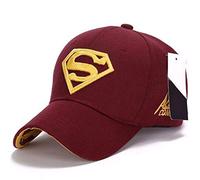 WULIAN 8 Colors Embroidery Men Women Unisex Hiphop Hat Snapback Adjustable Fit Baseball Cap Superman Hip-Hop Stretch Hat,1