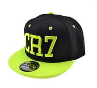 WULIAN Classic Kids Cr7 Embroidery Baseball Caps Cristiano Ronaldo Snapback Hip Hop Hat For Children,Green,50-55Cm