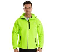 Wulibike Mens Cycling Running Jacket-Lightweight Waterproof Biking Outproof Fleece Windproof Reflective Raincoat Full Zip Green L-A4