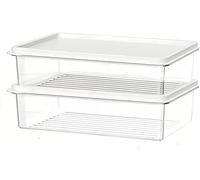wulikanhua 2 Pack Plastic Bacon Box, Deli Meat Saver Cold Cuts Fridge Keeper, Cheese Food Storage Container with Lid for Refrigerator