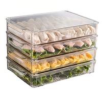 wulikanhua High Capacity Plastic Bacon Box, Deli Meat Saver Cold Cuts Fridge Keeper, Cheese Food Storage Container with Lid for Refrigerator, Shallow Low Profile Christmas Cookie Holder