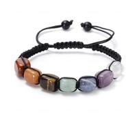 WULILONG 7 Chakra Crystal Bracelet Reiki Healing Crystal Gemstone Yoga Stone Beaded Braided Bracelet Bracelets for Women Anxiety Braided Bracelet Adjustable Jewellery (#2)