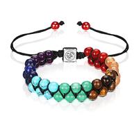 WULILONG 7 Chakra Crystal Bracelet Reiki Healing Crystal Gemstone Yoga Stone Beaded Braided Bracelet Bracelets for Women Birthday Christmas Jewellery Gifts (#3)